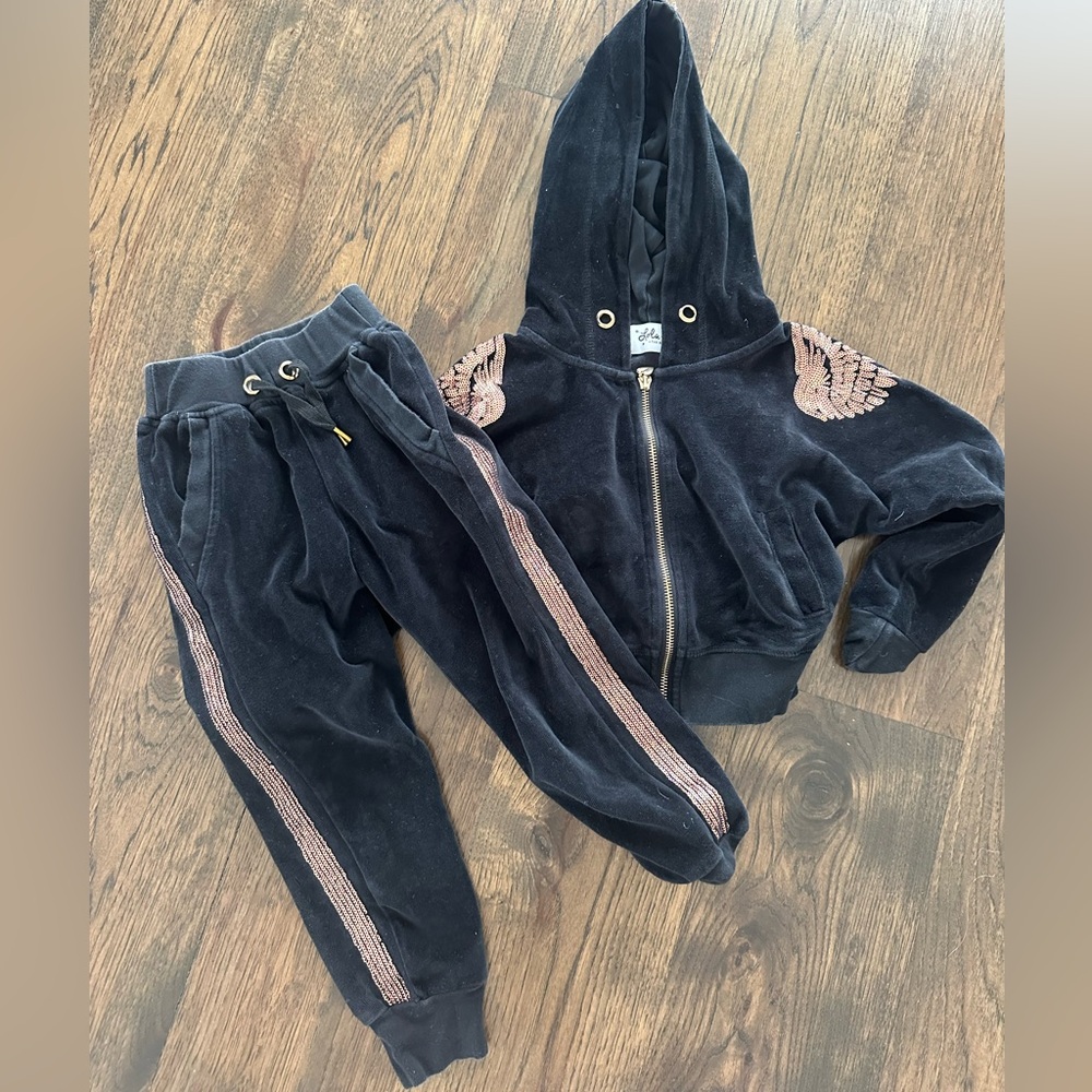 Lola + The Boys Black and Gold Hoodie